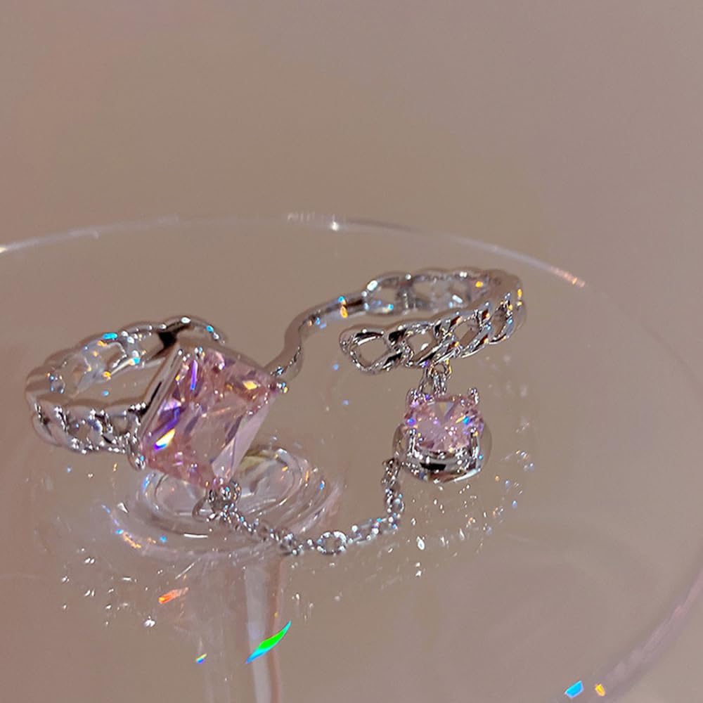 Adjustable Stacking Rings Set for Women, Vintage Feather Knot Design with Cubic Zirconia Open Cuff Heart Knuckle Statement Eternity Band Rings for Women - Image 5