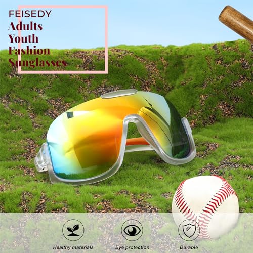 FEISEDY Óculos de sol masculino feminino grande moda esportes beisebol pesca esqui corrida golfe adu
