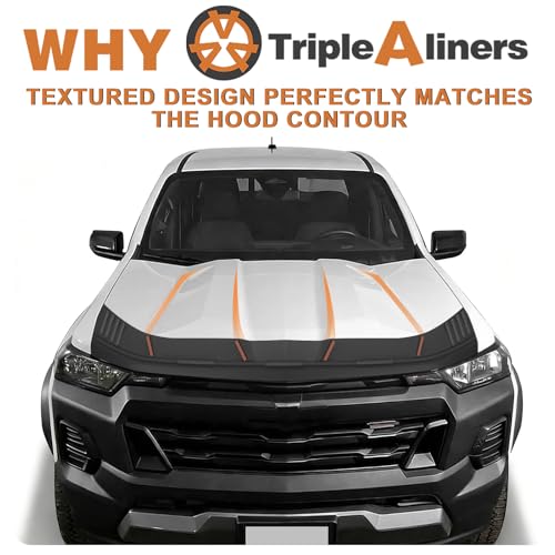 Image of TripleAliners Hood Bug Deflector Protector for Chevy Colorado 2023-2026 | (ONLY Fit Z71 WT LT), Hood Protector, Bug Deflector Shield Replacement, Flexible TPE Material, Easy to Install