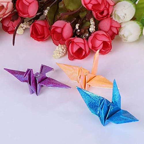 Milisten 50 Sheet Shiny Origami Paper - 10 Colors Square Iridescent Paper Origami Paper, Decoration Paper, Glitter Square Folding Paper for Kids Arts & Crafts Projects