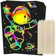 ZMLM Scratch Rainbow Art Paper Set - 100Pcs Magic Scratch Off Art Craft Supplies Kits for Kids Girls Boys Black Scratch Notes Sheet Doodle Pad for Fun DIY Toy Return Gift Birthday Party Favors
