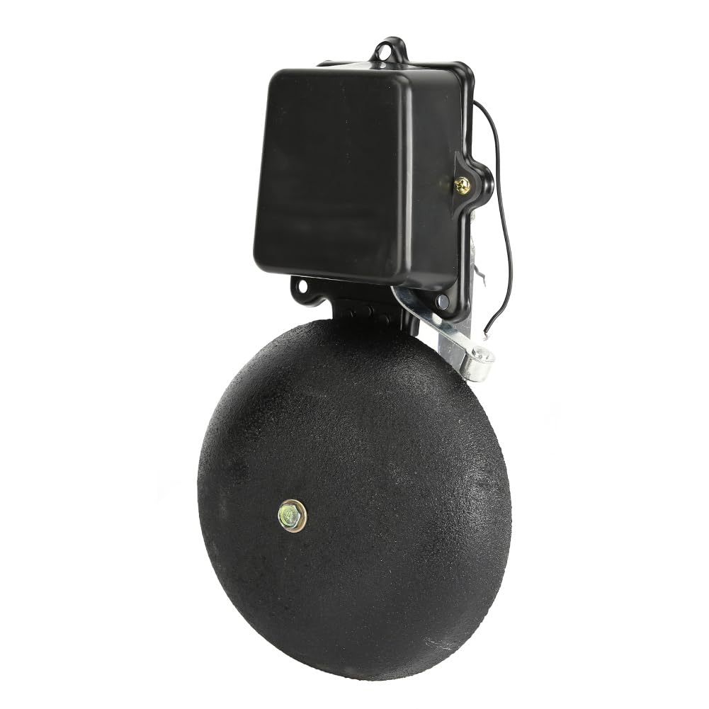 Cryfokt Alarma de Timbre Eléctrica, Alarma contra Incendios Duradera de Hierro Fundido de 8 Pulgadas para Escuelas, Fábricas, Oficinas, Sonido Fuerte, Fácil Instalación (220V)