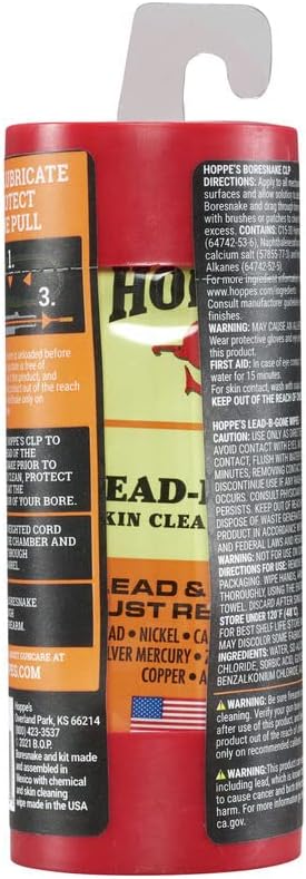 Miniatura 3 de Hoppes Boresnake CLP Kit de limpieza para rifle .22.223, serpiente de pistola para kit de limpieza de armas, multicolor (210556)