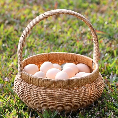 Panier de rangement décoratif en osier avec poignées intégrées - 3