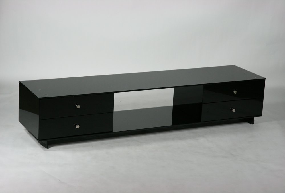 Amazon｜大型 液晶 ブラック 強化ガラステレビ台 V287｜ローボード