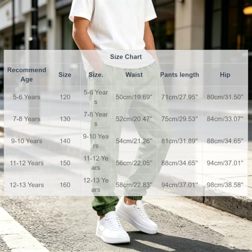 Boys Sweatpants Casual Elastic Waist Tapered Cuffed Ankle Jogger Pants - image 4