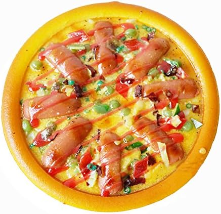 Transcend11 Fake Ham Pizza Faux Simulation Lifelike Meat Food Home House Party Kitchen Cabinet Desk Decoration Hotel Store Display Model Photography Props Kids Play Food Toy