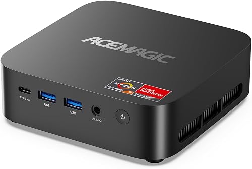 ACEMAGICIAN Mini Gaming PC, AMD Ryzen 7 5700U Dual Channel Mini PC 32GB DDR4 512GB SSD, Mini Desktop Computers Support 4K@60Hz Triple Display/WiFi6/BT5.2/Gaming/Office/Home