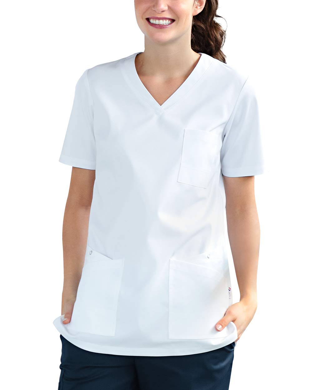 CLINIC DRESS Schlupfkasack Damen Kasack für die Pflege mit V-Ausschnitt und festem Material Länge ca. 74cm 95 Grad Wäsche