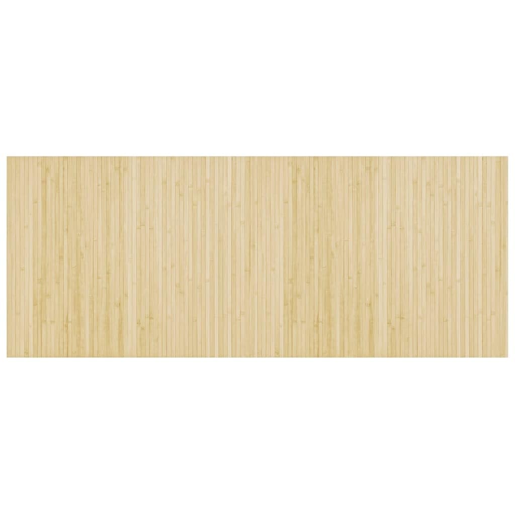 Tapis rectangulaire naturel clair 80x200 cm bambou