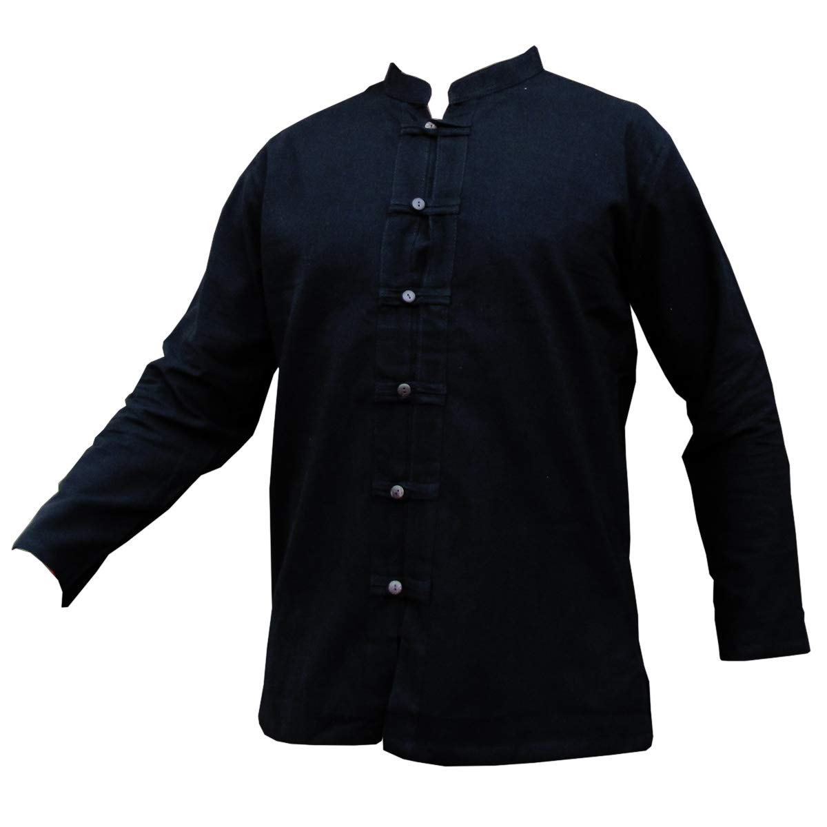 Panasiam Men's Black Long Sleeve Shirt Rzi-01, Black, M, Longsl.