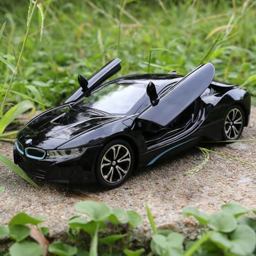 Image of AEXONIZ BMW i8 Die-Cast Model Car for Kids 1:24 Scale with Openable Doors & Pull-Back Action,Premium Toy Gift,Luxury car Toy for Kids(Black-Pack of 1)