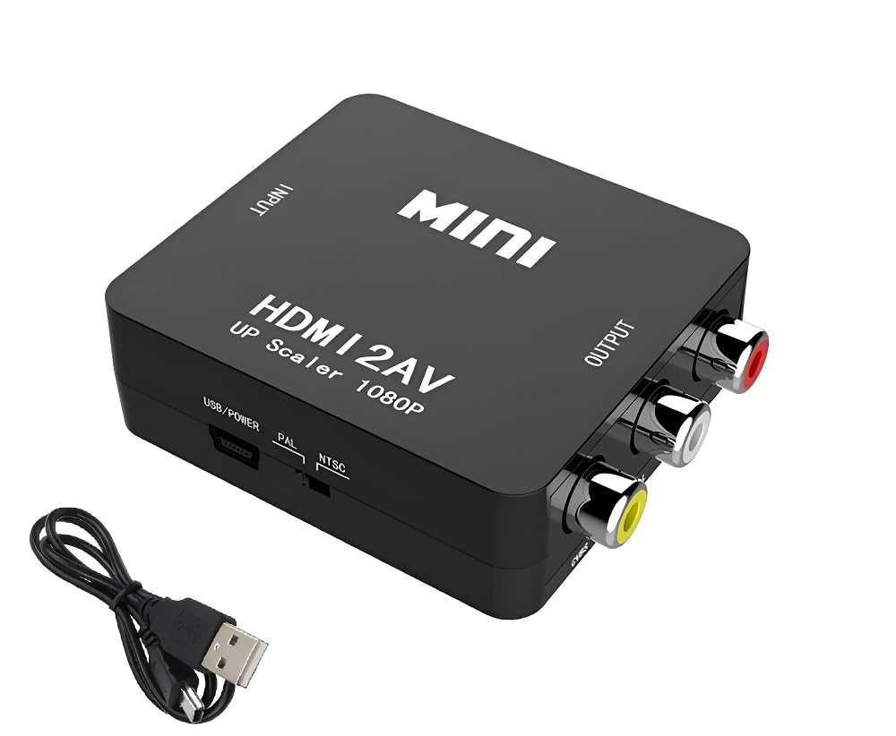 HDMI to RCA AV Adapter, HDMI to RCA AV Converter (Black)-image-14