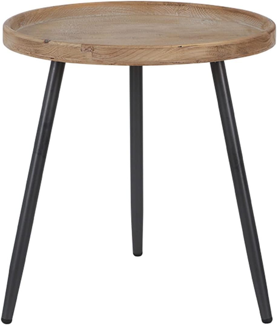 Aimery Office End Table Small Side Table, Round Coffee Table with Metal Legs, Vintage Decorative Negotiation Table for Balcony Homestay Living Room (Size : 47.5 * 51CM)