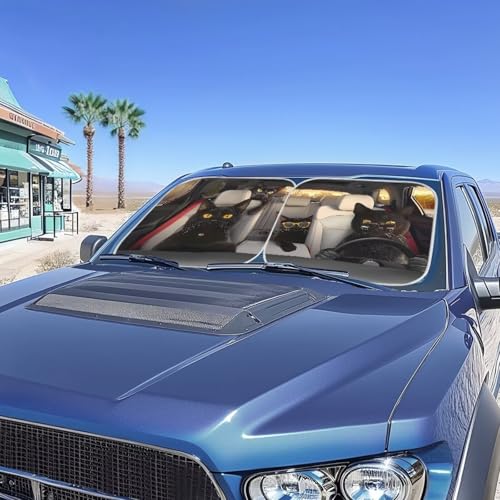 Image of Fashion Cats Car Sun Shade for Windshield Foldable Sunshade Front Window Cover Sun Visor Heat and UV Rays That Keeps Vehicle Cool Universal Vehicle Accessories 28.5 x 25.5 inches