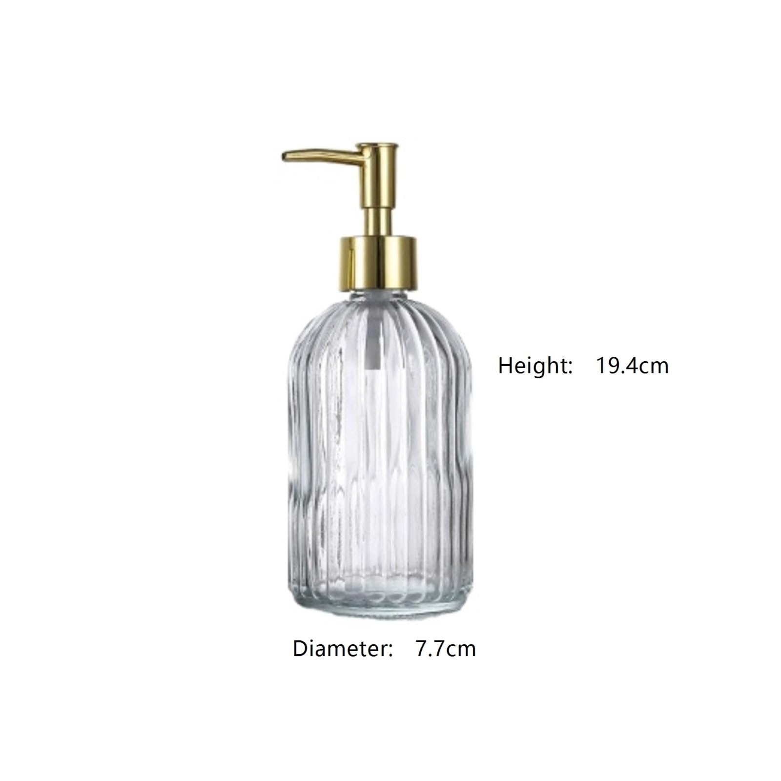 Dispenser di Sapone per Accessori da Bagno, Bottiglia Vuota con Testa della Pompa Dorata per Cucina e Bagno, Blu Scuro, 7,7x7,7x19,4 cm