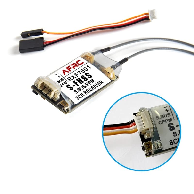 AFRC-RXF7601 Receiver Mini Receiver for Futaba S-FHSS/TM-FH RF Module Remote Control System 18MZ, 14SG, 10J, 8J, 6J Etc - (Color: As Shown)