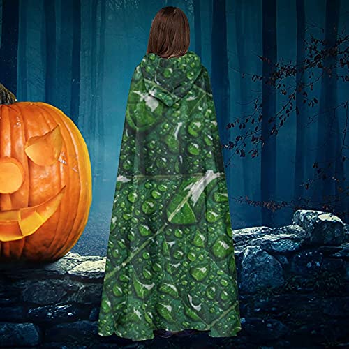 Groene bladeren volledige lengte capuchon cape gewaad cosplay kostuum fancy cape Halloween decoraties feest - Afbeelding 5