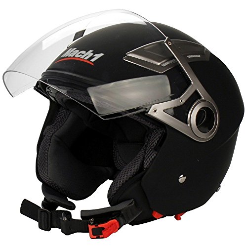 Mach1® Casco Moto Jet Scooter Visiera lunga con