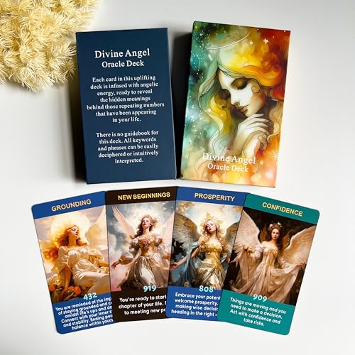 Qcsdckot New Edition, Angel Numbers Oracle Cards, Oracle Cards for Beginners, Tell You How to Live Your Life The Best Way