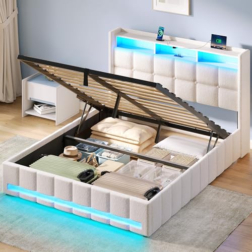 Rolanstar Full Lift Up Storage Bed Frame