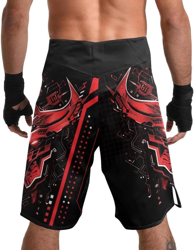 FORMONIES Cyber Viking Men Fighting Shorts for Boxing MMA BJJ Jiu Jitsu Shorts Men Kickboxing Shorts