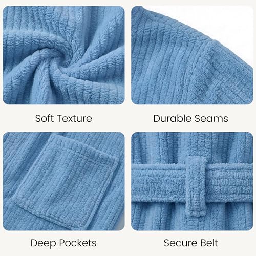 Image of PJGGZ Hooded Bathrobes for Women, Soft Long Towel Robes for Women - Quick Dry yet Warm