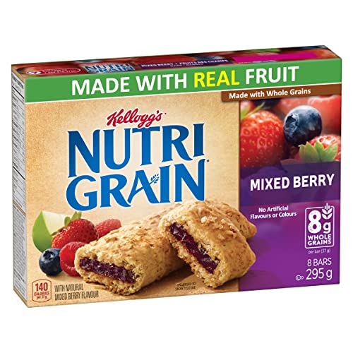Kellogg's Nutri Grain Cereal Bars Mixed Berry, 8 Bars 295 Gram