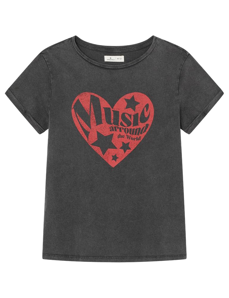 SPRINGFIELD Women's T-Shirt, Charcoal, XS