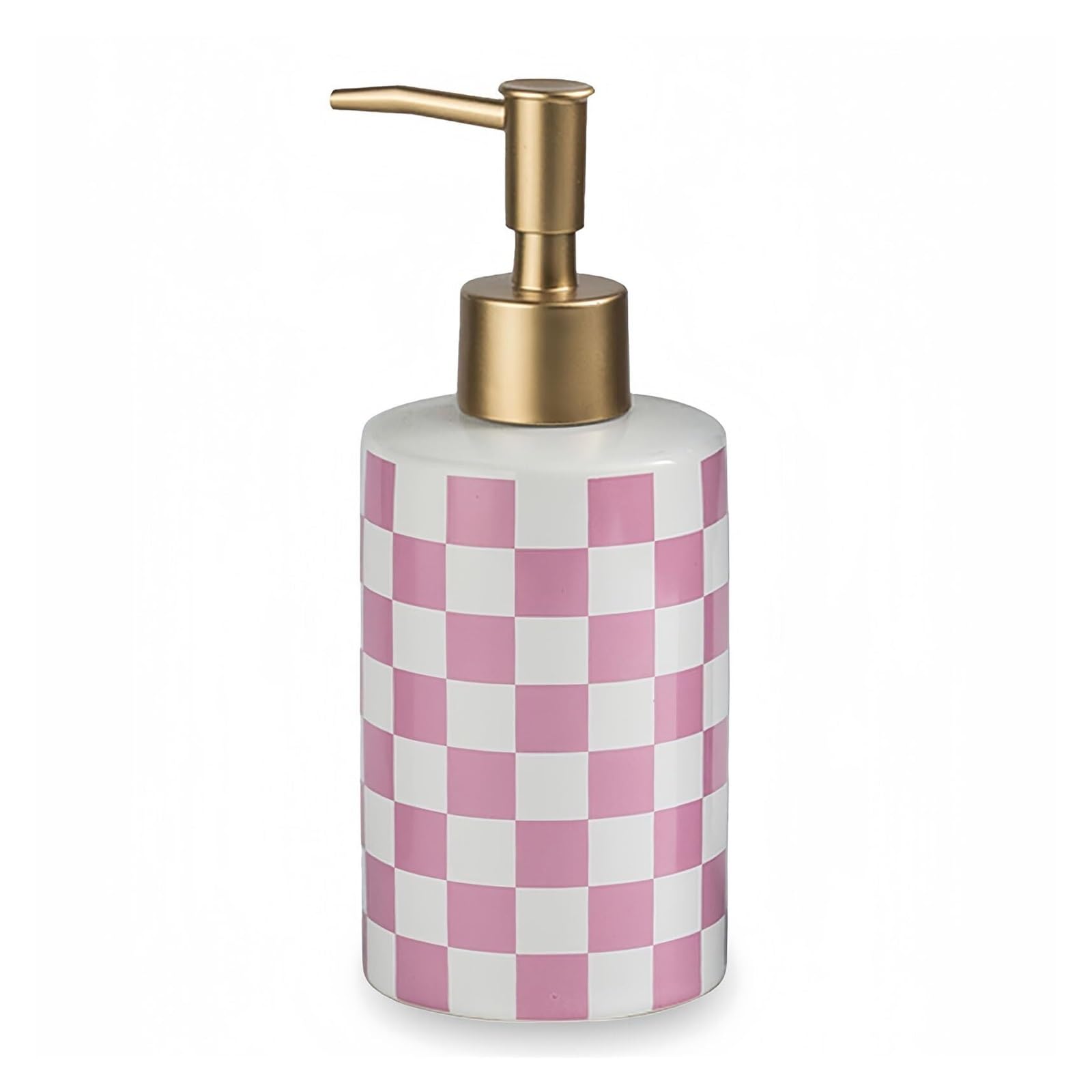 Friendshiphome Pink Dish Ceramic Soap Dispenser With Pump Refillable Lotion For Bathroom Bathroom Stuff(Pink)