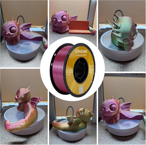 Image of Kingroon PLA Filament, Multicolor Silk PLA Filament, Dual Color 3D Printer Filament 10 Rolls, 10kg Spool(22lbs), 1.75 mm, Dimensional Accuracy + /- 0.03 mm, 10 Different Dual Colors