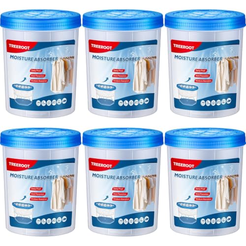 6 Pack Moisture Absorbers for Closet, 18 oz Humidity Absorber Bucket