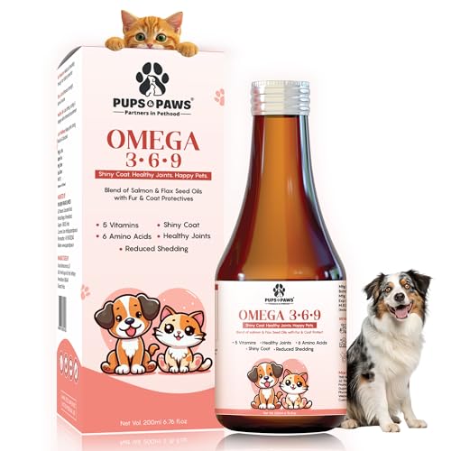 Image of Pups & Paws Omega 3 6 9 Skin & Coat Syrup for Dogs & Puppies, Salmon Oil for Healthy Skin & Shiny Coat, 200 ml