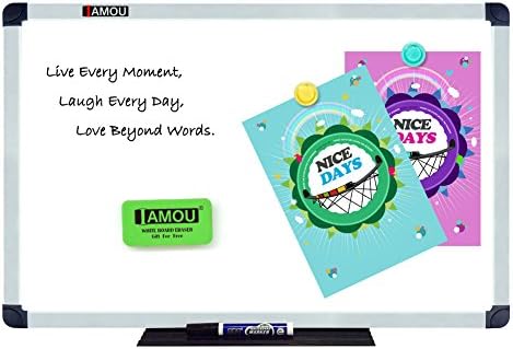 IAMOU Magnetic Dry Erase Board White Board 25x17 inches Aluminum Frame Home Office School Whiteboard with Mounting Hardware