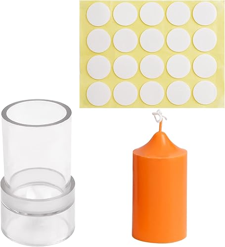 WANDIC Moldes de vela, 1 pieza de pilar velas con cúpula superior y 1 pegatina de plástico, herramienta de fabricación de velas para hacer bricolaje