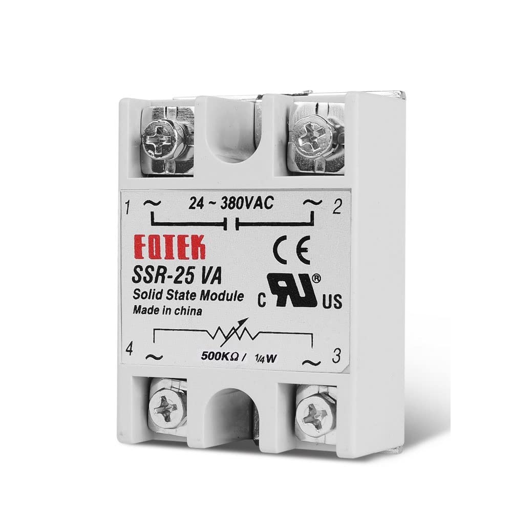 SSR 10VA 25VA 40VA Regolatore di Tensione a relè a Stato Solido Uscita 24-380 V CA con potenziometro 10A 25A 40A (Size : 25VA)