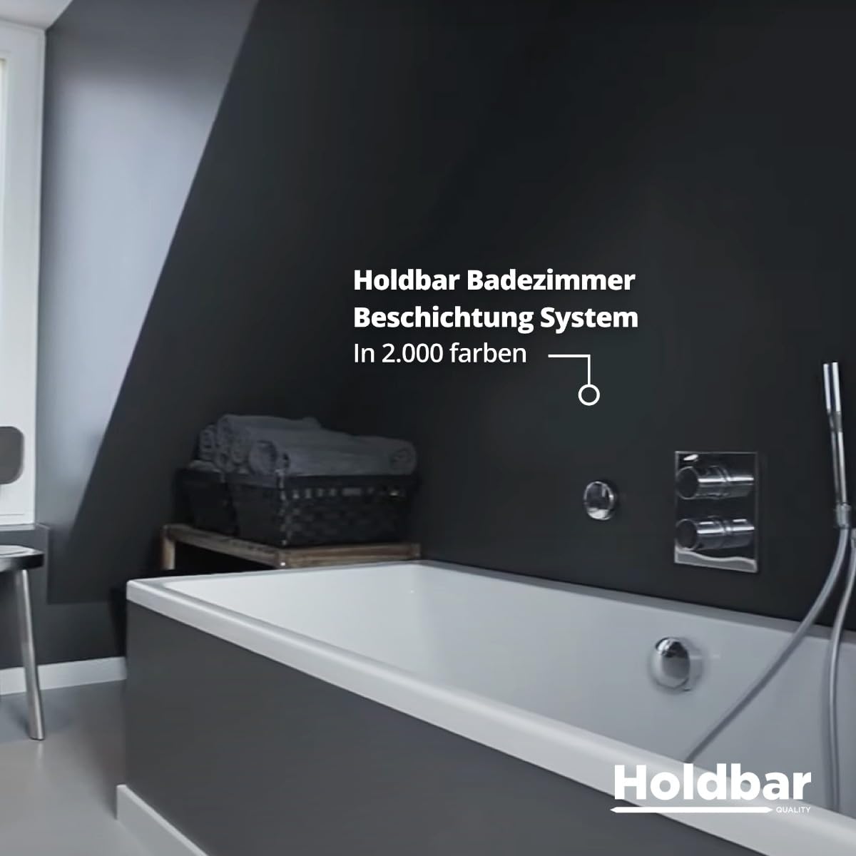 2K PU Badezimmer Beschichtung Reinweiß (Ral 9010) 1 Kg - Wasserfest - Geeignet für Duschkabine - Fliesenfarbe badezimmer - 2 komponenten beschichtung - Farbe für Wand & Boden