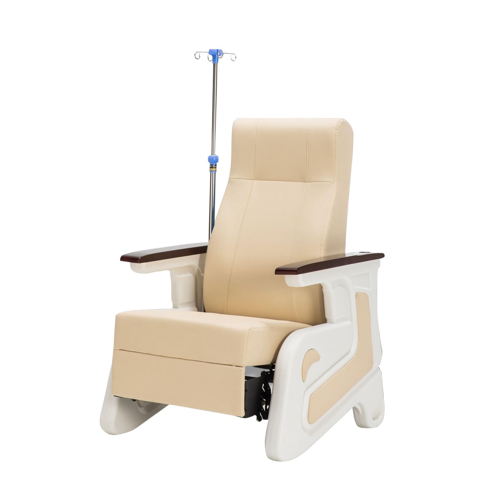 Verstellbarer Klinikstuhl Mit InfusionsstäNder – Ergonomischer Untersuchungsstuhl Mit Einziehbarer FußStüTze Und Abnehmbarem InfusionsstäNder FüR KrankenhäUser Und Kliniken(Khaki)