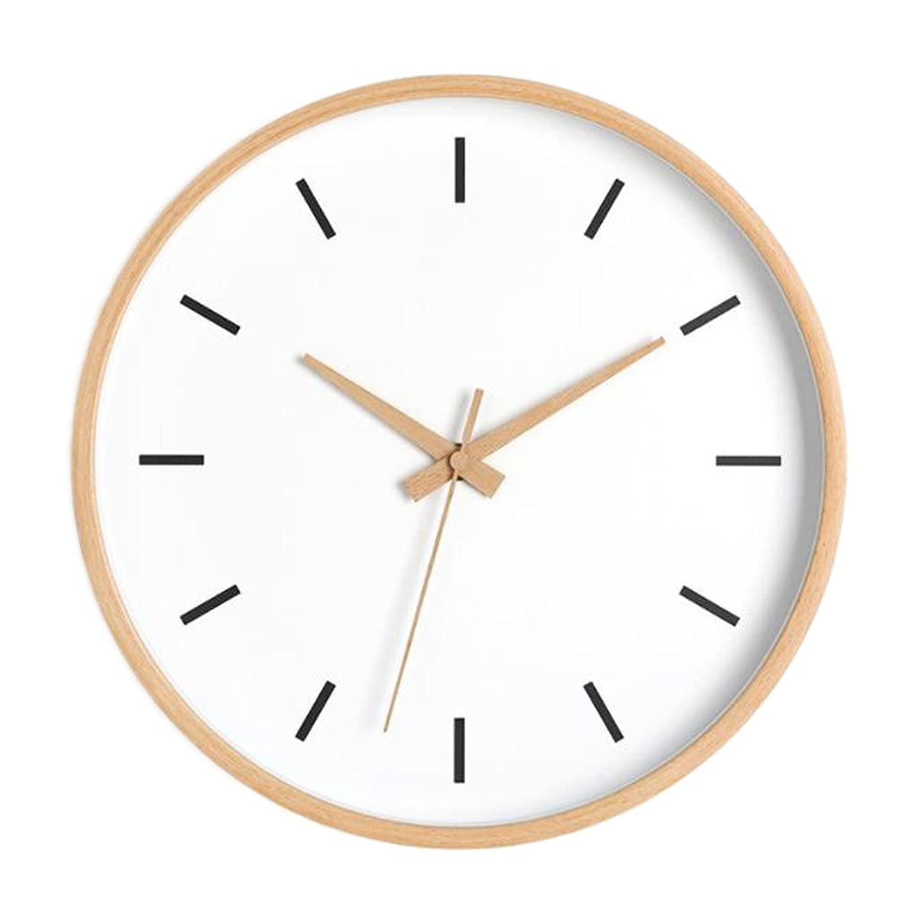 Horloge murale de salon en bois naturel épuré 16 pouces pour design chic