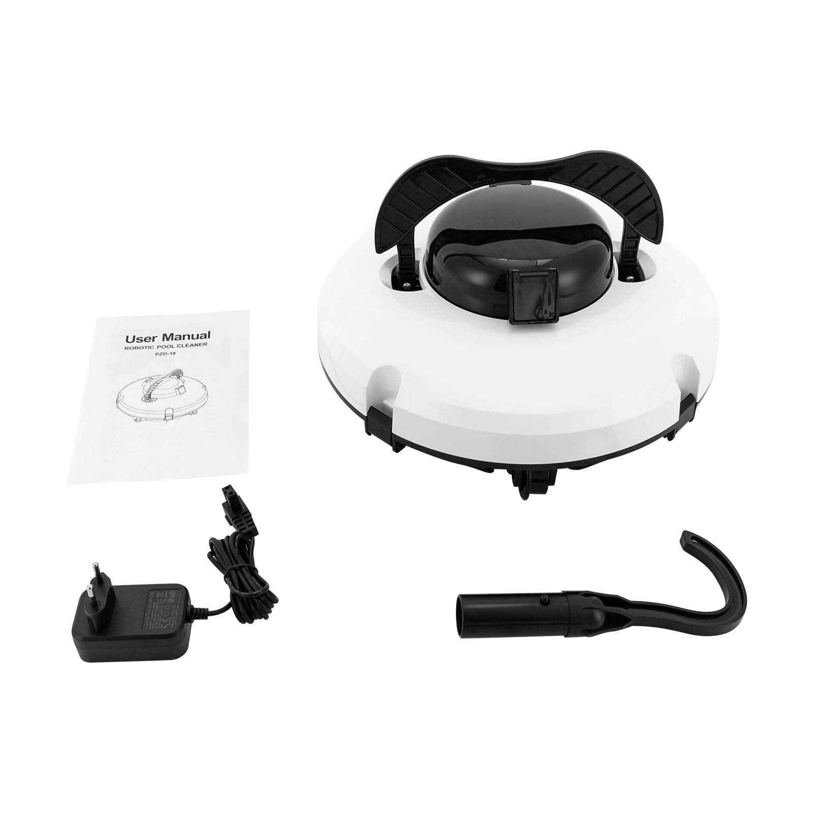 Poolroboter Akku Kabellos, 120 Min, Bis 100 Qm, Weiß | Kabelloser Poolsauger mit 5200 mAh, 180 Mikrometer Filter, Selbstparken und Bodenreinigung für flache Pools