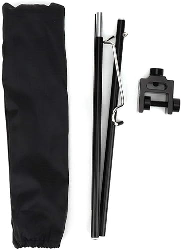 Miniatura 4 de Fdit Soporte de luz portátil para acampar, soporte de luz plegable de aleación de aluminio negro, poste de lámpara de mesa para acampar al aire