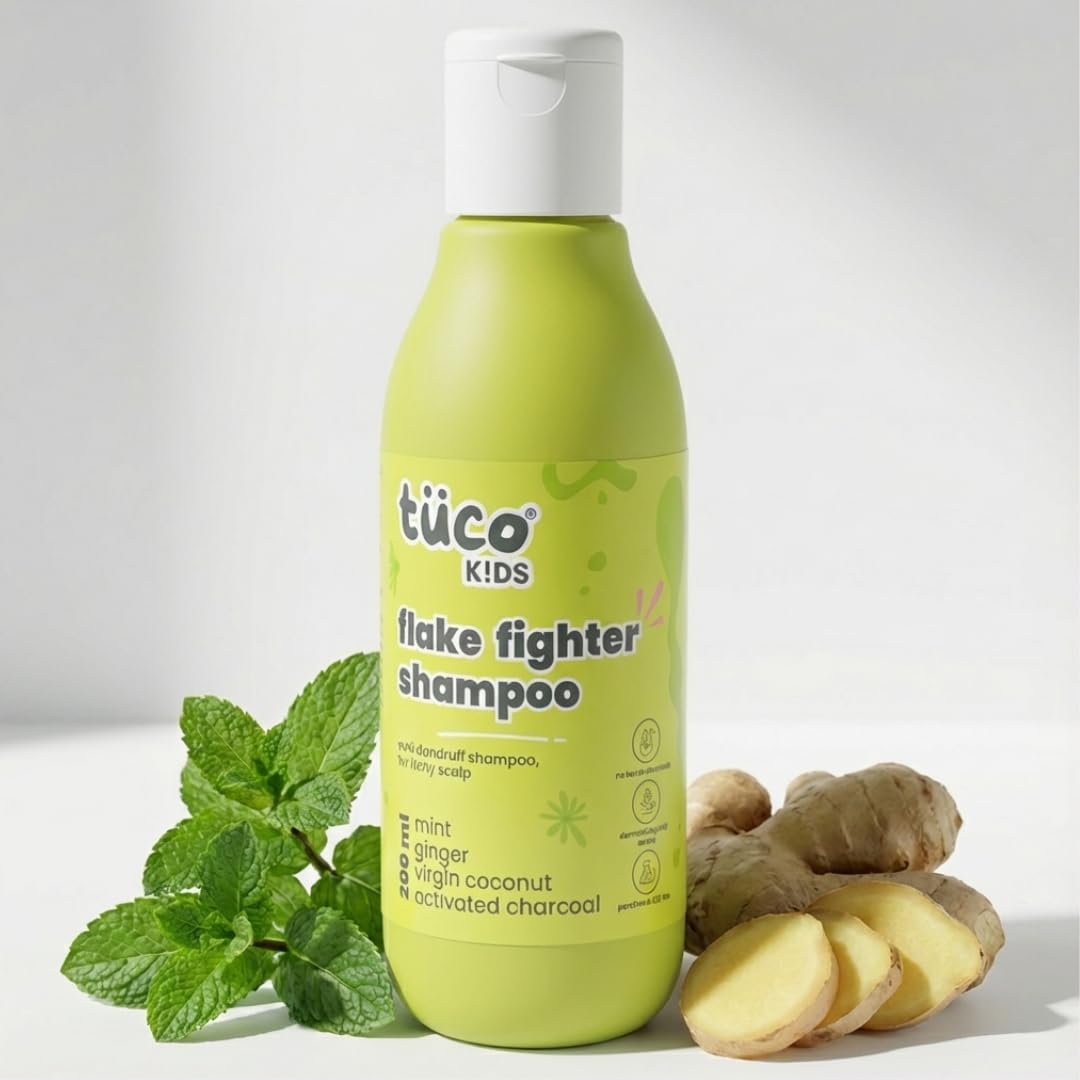 Intelligent Kids Anti-Dandruff Shampoo With Wintergreen, Mint & Activated Charcoal, For Itchy Scalp & Rough Hair, Gentle Daily Hair Care for Ages 2-10 Years - 200ml (Pack Of 1)