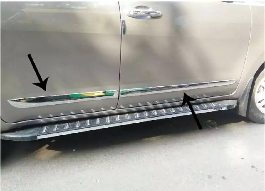 Image of Car Side Beading | Side Cladding | Door Garnish | Door Protector Chrome | Bumper Protector | Car Door Cladding Side Beading for Maruti Suzuki Brezza Manual (2022-2026)