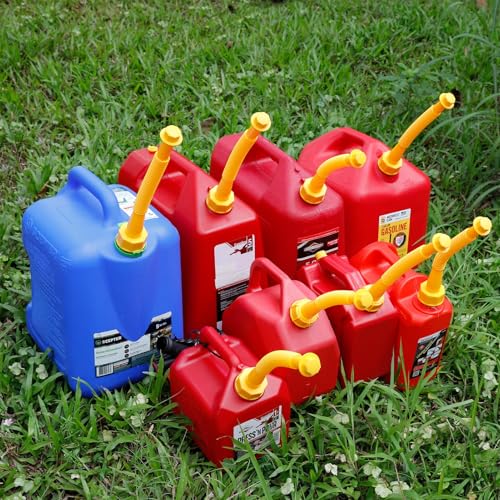 Image of Long Gas Can Spout Replacement, Our replacement spout features a 10.2in extended nozzle (2in longer than standard). Gas can nozzle (2 Pack-Yellow) for 1 /2 /5 /10 gal oil cans