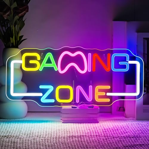 [Materiale e USB]:la insegne luminose del gioco è composta da una striscia luminosa LED in silicone e un robusto tubo luminoso, che consente di risparmiare energia.(l'scritte luminose deve essere utilizzata con una spina adattatore da 5V/2A).