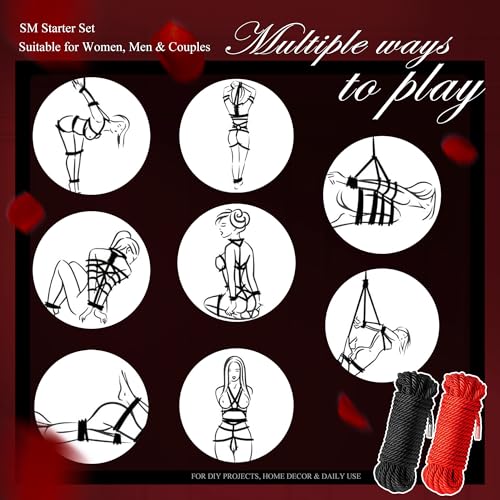 4PCS BDSM Bondage Rope Kit with Adjustable Straps for Couples - Image 3