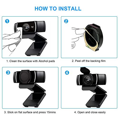 2 Pack Universal Webcam Cover, Desktop Computer External Webcam Lens Cover Shutter Cap Hood, Streaming Web Camera Privacy Cover Clip Compatible With Logitech Hd Pro Webcam C270/C615/C920/C930E/C922X #TOP4