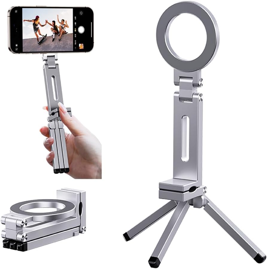Chapter Seven Universal Smart Mobile Phone Stand,Hanging on Neck Cell Phone Mount Holder+New Magnetic Pocket Tripod for MagSafe