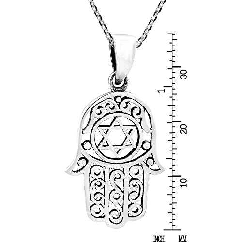 Collier Hamsa main de Dieu argent 925 contre ternissement