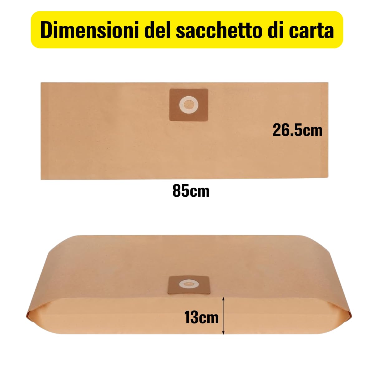 5 sacchetti per aspirapolvere Bosch AdvancedVac 20, compatibili con aspirapolvere a secco Bosch, multistrato, per filtrazione ultra forte del 99,99% (2 609 256 F33)